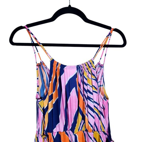 Maeve Anthropologie Finley Wide Jumpsuit 2 Bright Boho Chic Resort Beach Wear - Picture 11 of 15